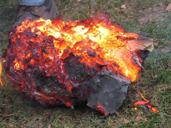 Bas-fourneau à Montrozier en 2004